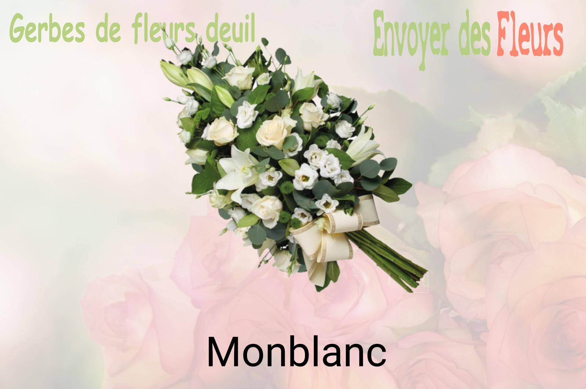 Gerbe de fleurs de deuil livrée à Monblanc